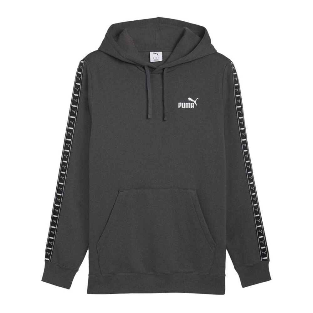 Puma Mens Fleece Branded Tape Hoodie / Gray